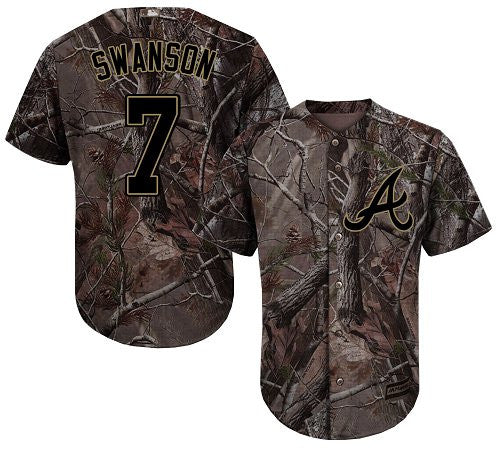 Dansby Swanson #7 Atlanta Braves Realtree Limited Cool Base Jersey - Camo