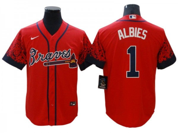 Ozzie Albies #1 Atlanta Braves Drift Limited Cool Base Jersey - Red
