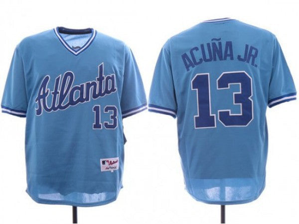 Ronald Acuna Jr. #13 Atlanta Braves Cooperstown Limited Jersey - Light Blue