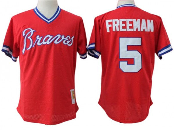Freddie Freeman #5 Atlanta Braves Cooperstown Mesh Batting Practice J Limited Jersey
