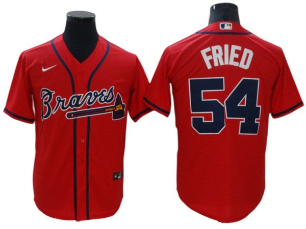 Max Fried #54 Atlanta Braves Alternate Limited Cool Base Jersey - Red