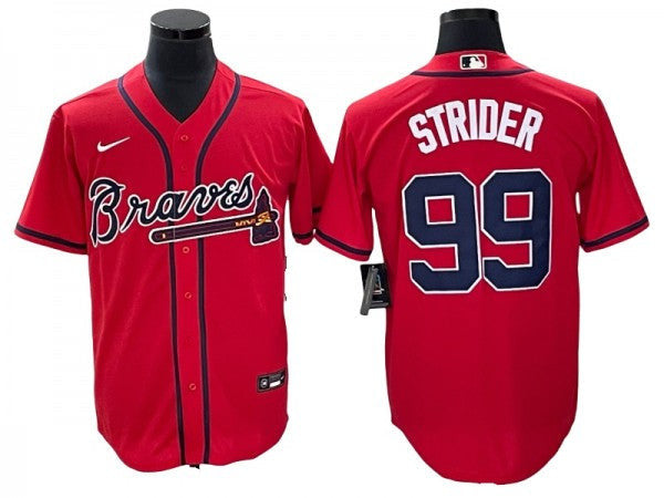 Spencer Strider #99 Atlanta Braves Limited Cool Base Jersey - Red