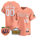 Atlanta Braves Atliens Peach Vapor Premier Limited Stitche Custom Jersey