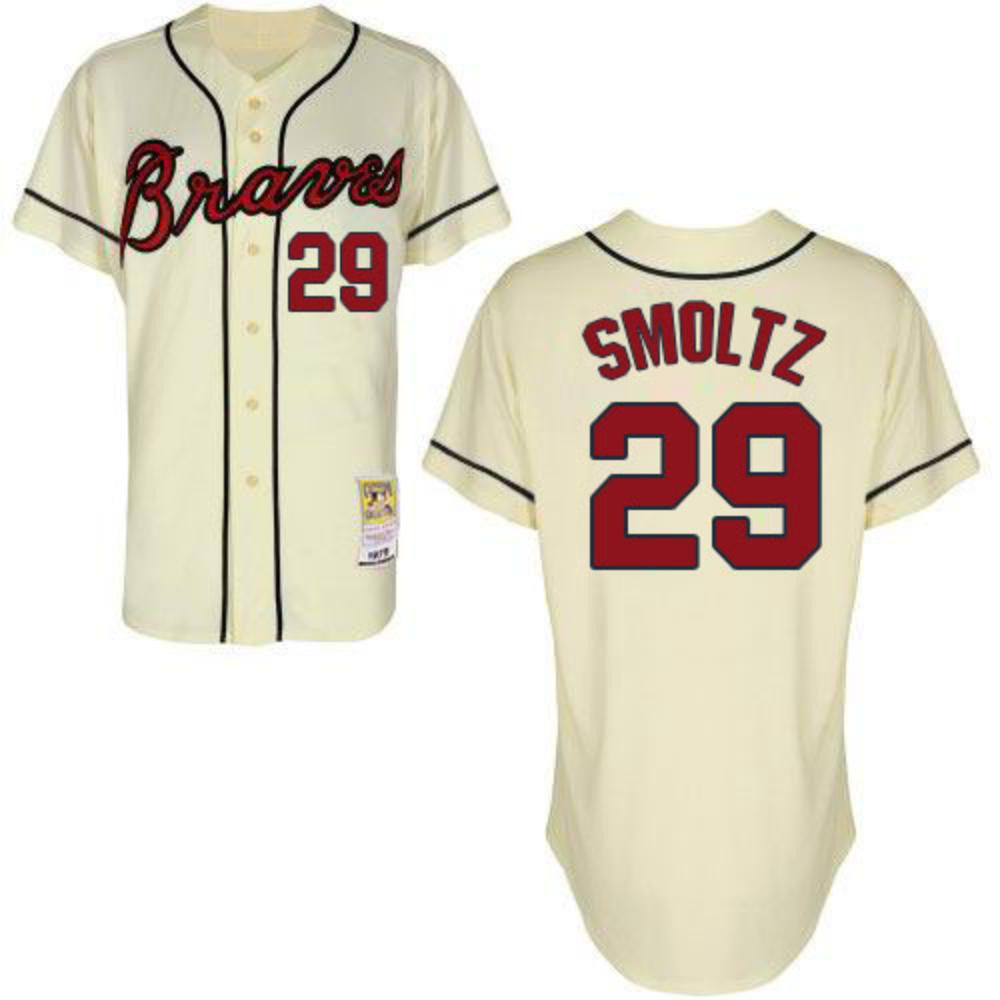 John Smoltz #29 Atlanta Braves Limited Throwback Jersey - Cream