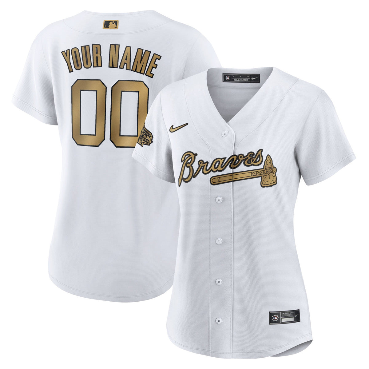 Atlanta Braves Nike Womens 2022 Star Game Limited Custom Jersey - White