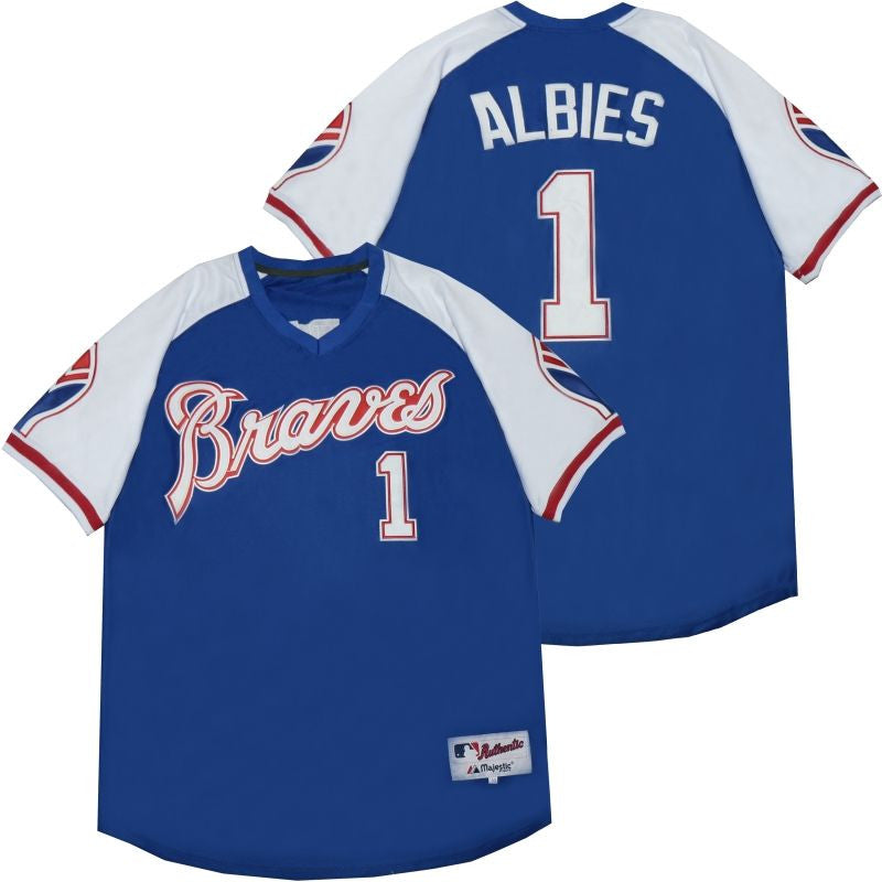 Ozzie Albies #1 Atlanta Braves 2020 Limited Jersey - Navy Blue