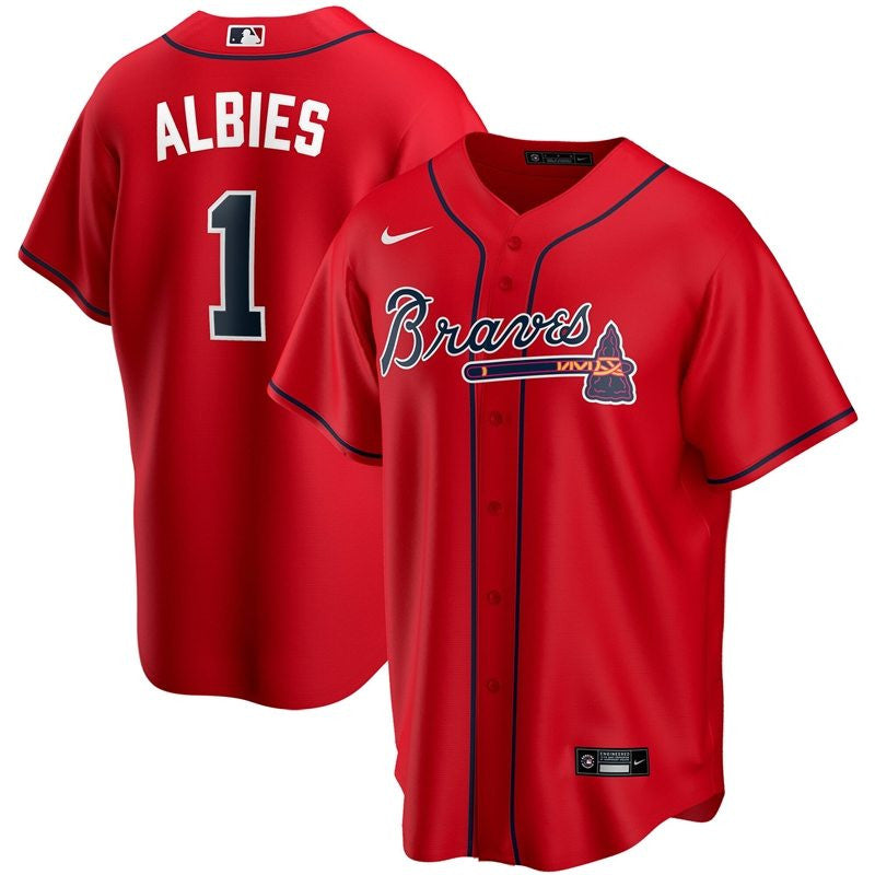 Ozzie Albies #1 Atlanta Braves 2020 Limited Jersey - Red