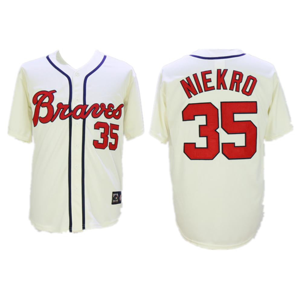 Phil Niekro #35 Atlanta Braves Limited Throwback Jersey - Cream