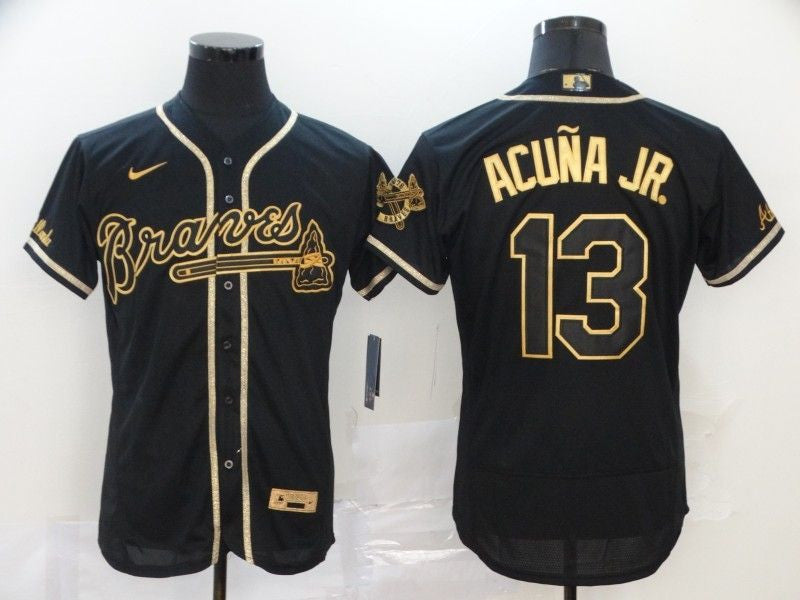 Ronald Acuna Jr #13 Atlanta Braves 2020 Limited Jersey - Black