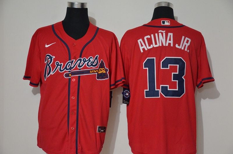 Ronald Acuna Jr #13 Atlanta Braves 2020 Limited Jersey - Red