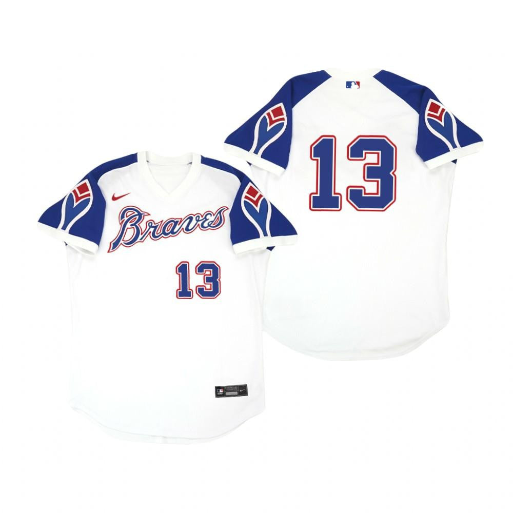 Ronald Acuna Jr #13 Atlanta Braves Limited Throwback Jersey - White