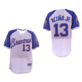 Ronald Acuna Jr #13 Atlanta Braves Throwback Pullover Limited Jersey - White