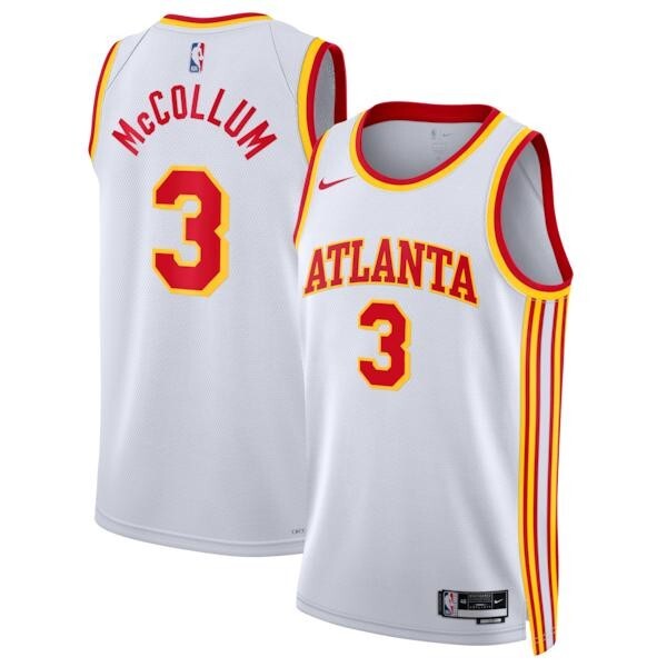Atlanta Hawks Nike Association Edition Swingman Jersey - White - CJ McCollum - Unisex