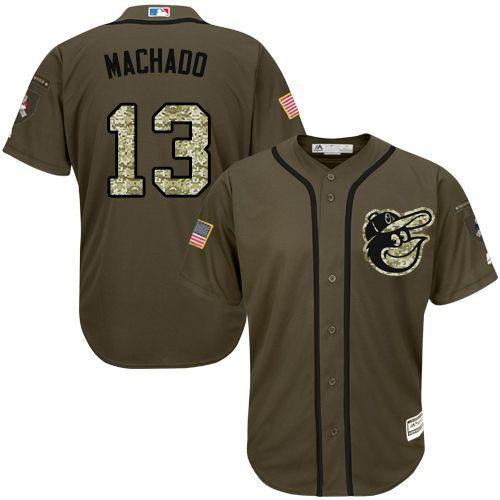 Manny Machado #13 Baltimore Orioles Salute To Service Limited Jersey - Green