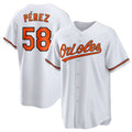 Cionel Prez #58 Baltimore Orioles Baseball Jerseys Authentic Player Jersey - White