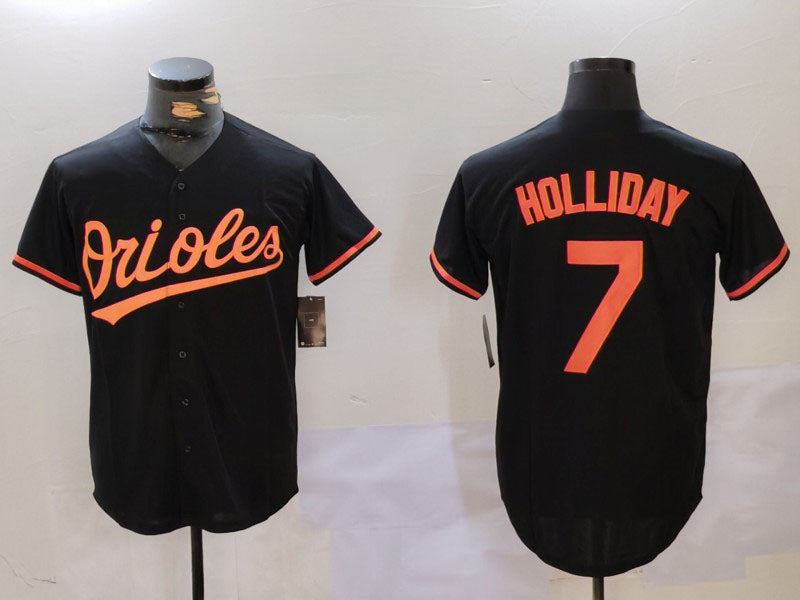 Jackson Holliday #7 Baltimore Orioles Cool Base Baseball Jerseys Limited Jersey - Black