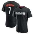 Jackson Holliday #7 Baltimore Orioles City Connect Bla Authentic Player Jersey