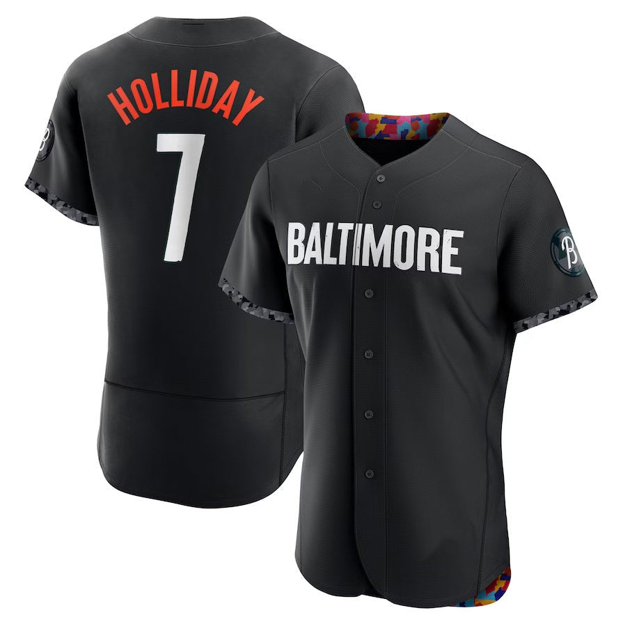 Jackson Holliday #7 Baltimore Orioles City Connect Bla Authentic Player Jersey