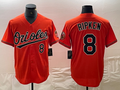 Cal Ripken Jr #8 Baltimore Orioles Number Cool Base Baseb Limited Jersey - Orange
