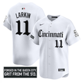 Barry Larkin #11 Cincinnati Reds Gothic Queen City Edition Limited Jersey - White
