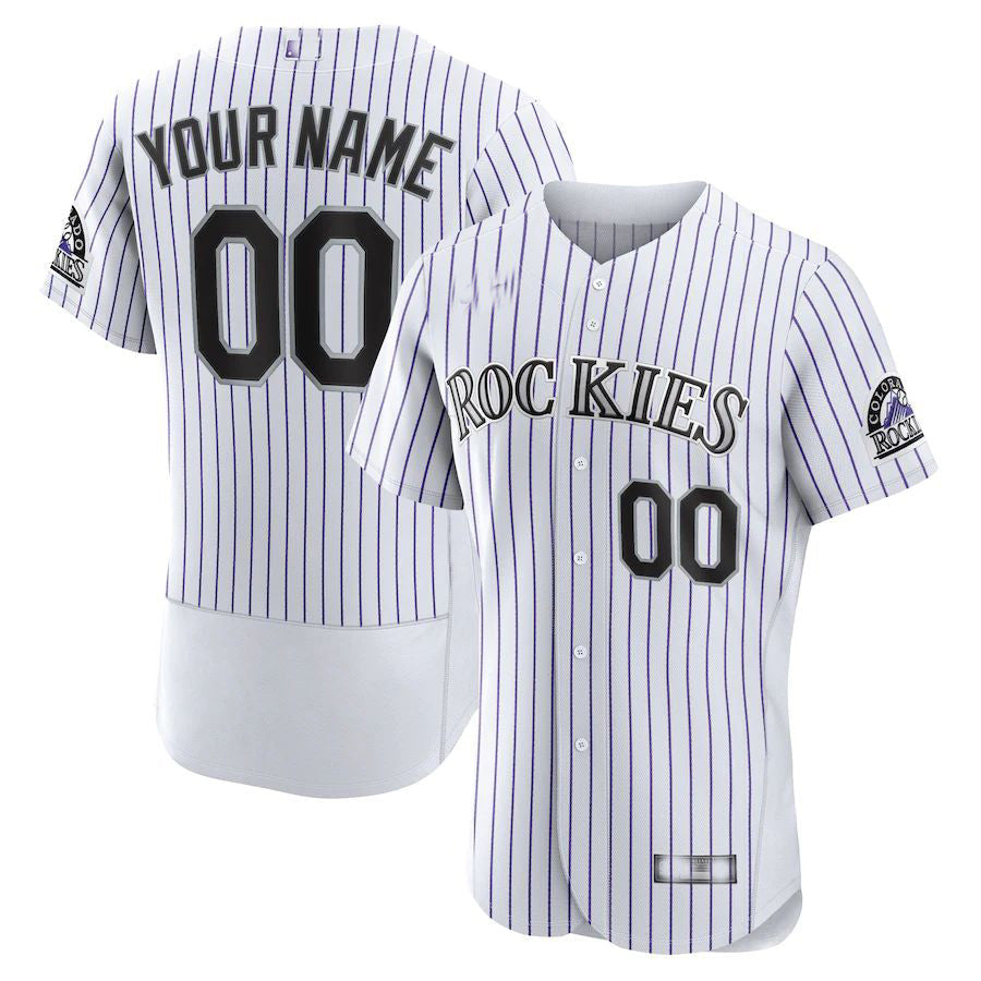Colorado Rockies Baseball Jerseys Custom Home Authentic Custom Jersey - White