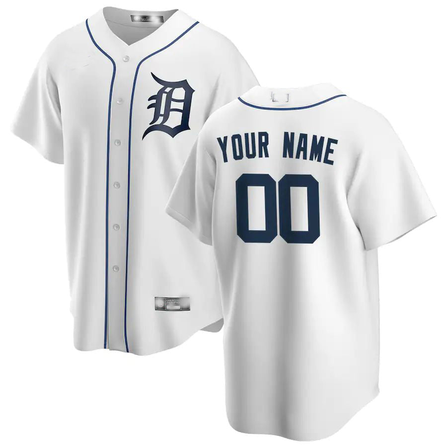 Detroit Tigers Baseball Jerseys Custom Home Limited Custom Jersey - White