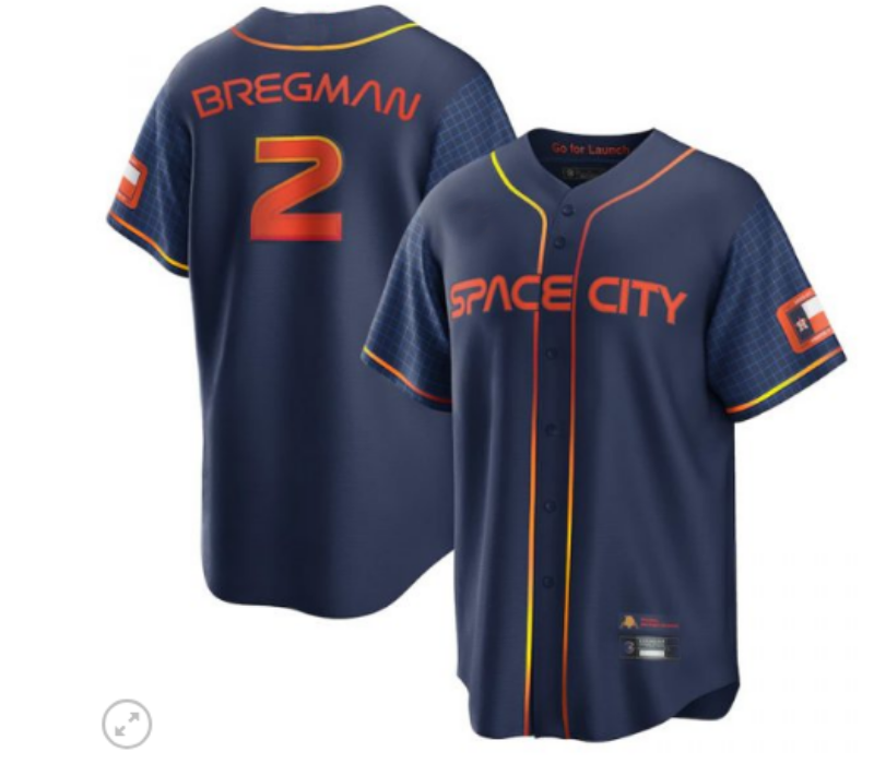 Alex Bregman #2 Houston Astros 2022 Baseball Jerseys Space Cit Limited Jersey - Navy
