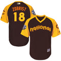 Ben Zobrist #18 Chicago Cubs Mens 2016 Star National League Cool Base Limited Jersey - Brown