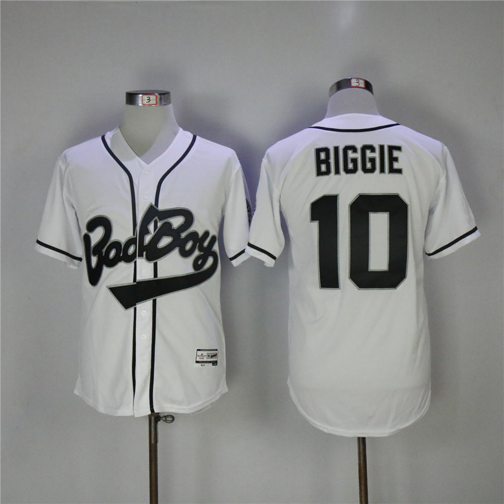 Biggie Bad Boy Movie Baseball #10 Limited Jersey - White