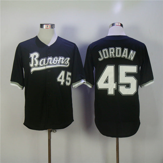 Birmingham Barons #45 Jordan Michael Movie Limited Baseball Jersey - Black