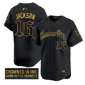 Bo Jackson #16 Kansas City Royals Gothic Crown Edition Gol Limited Jersey - Black