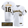 Bo Jackson #16 Kansas City Royals Gothic Crown Edition Gol Limited Jersey - White