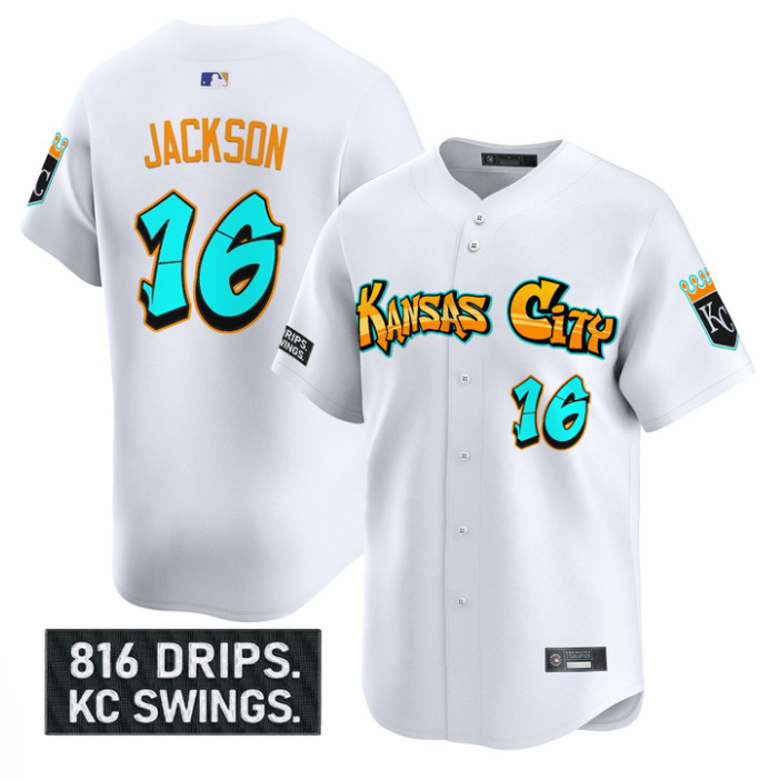 Bo Jackson #16 Kansas City Royals Graffiti Crown Drop Limited Jersey - White