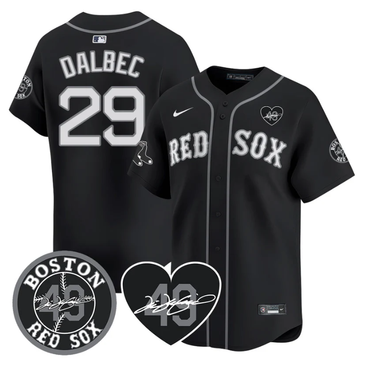 Bobby Dalbec #29 Boston Red Sox Tim Wakefield Memorial Patch Bla Limited Jersey