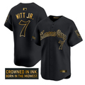 Black Gold #7 Kansas City Royals Bobby Witt Jr Gothic Crown Edition Limited Jersey