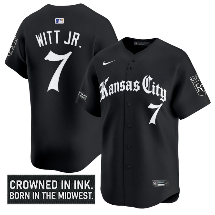 Bobby Witt Jr #7 Kansas City Royals Gothic Crown Edition Vapor Limited Jersey