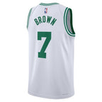 Boston Celtics Nike Association Edition Swingman Jersey - White - Jaylen Brown - Unisex