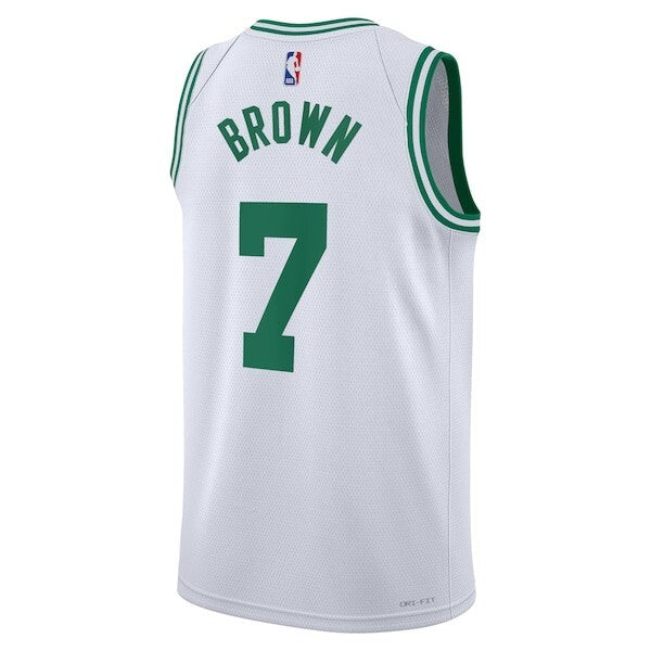 Boston Celtics Nike Association Edition Swingman Jersey - White - Jaylen Brown - Unisex