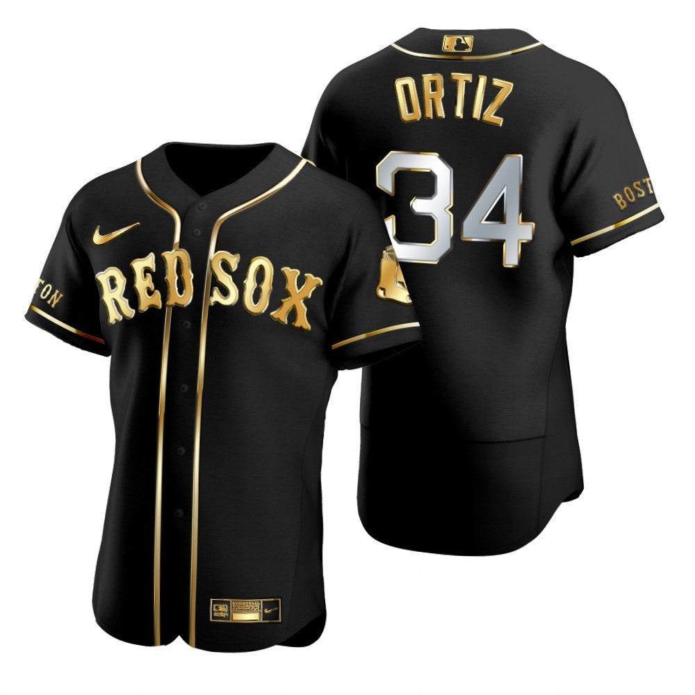David Ortiz #34 Boston Red Sox Brandedition Black Gift Red Sox Fans Limited Jersey - Golden