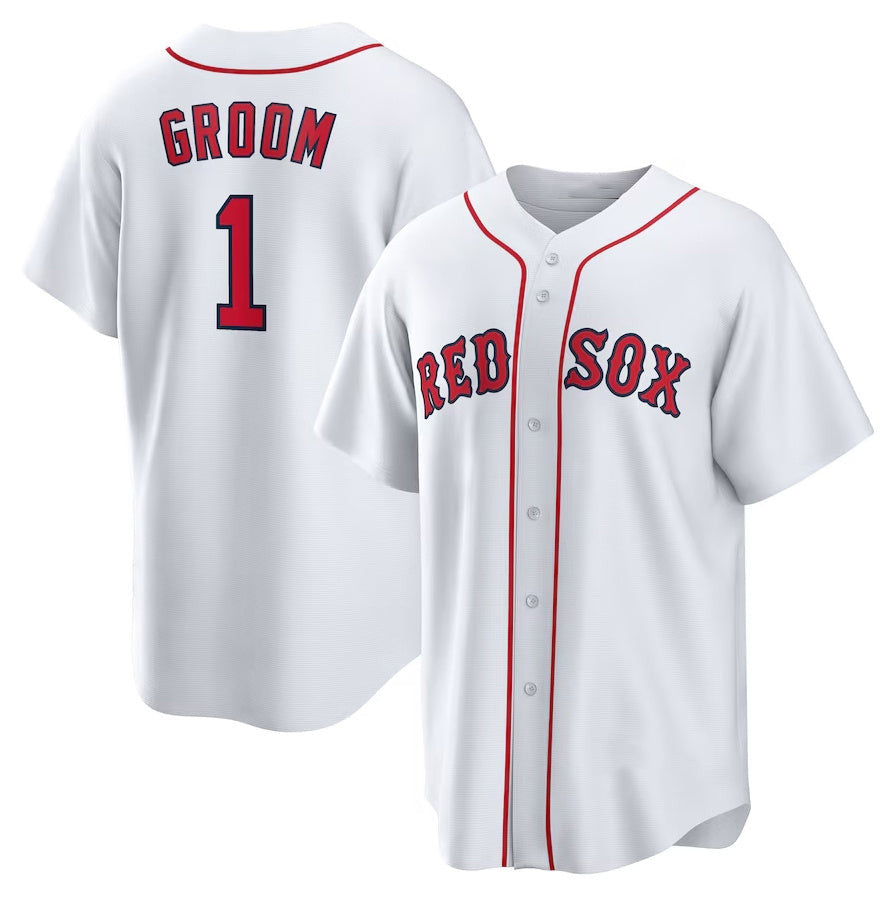 Boston Red Sox #1 Groom Home Baseball Limited Jersey - White