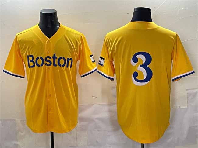 Boston Red Sox #3 Ceddanne Rafaela City Connect Limited Baseball Jersey - Gold