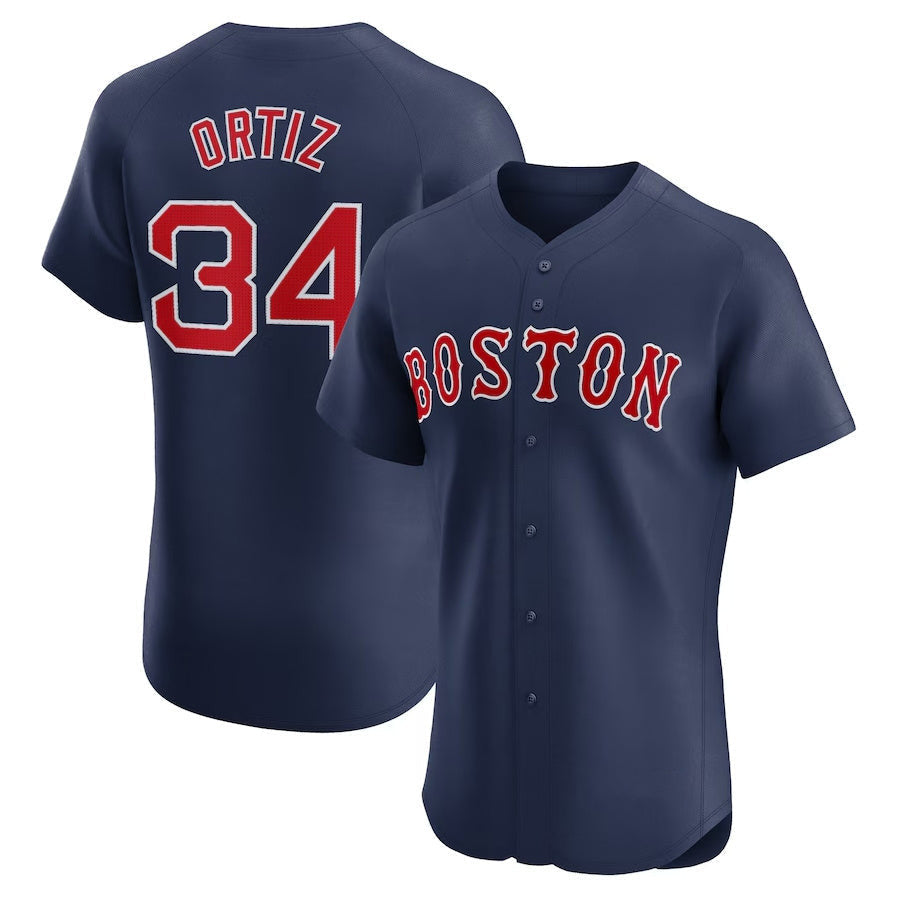 David Ortiz #34 Boston Red Sox Alternate Elite Bas Player Jersey - Navy