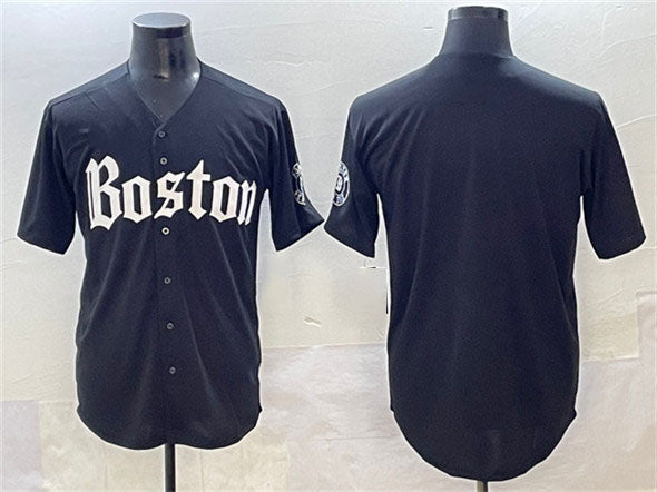 Boston Red Sox Blank Gothic Vapor Limited Baseball Jersey - Black
