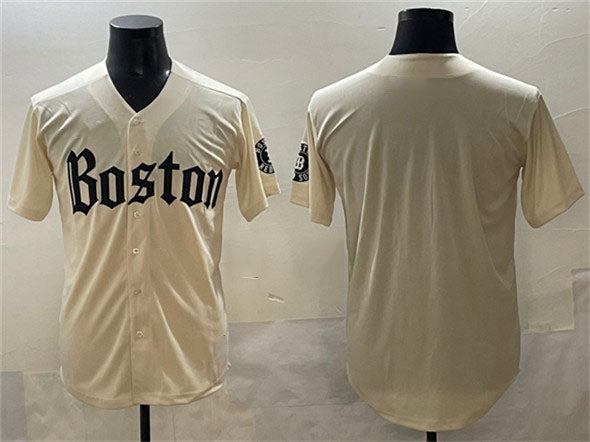 Boston Red Sox Blank Gothic Vapor Limited Baseball Jersey - Cream
