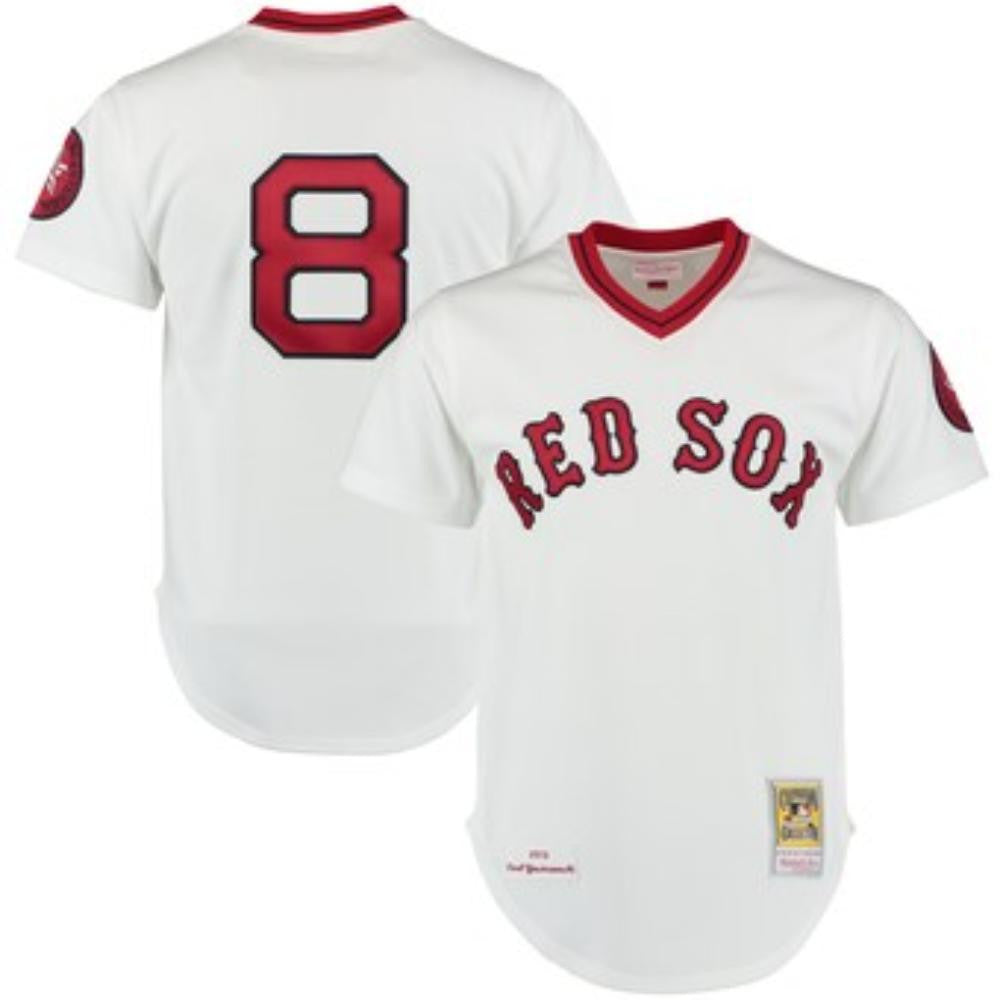 Carl Yastrzemski #8 Boston Red Sox Throwback Pullover Limited Jersey - White