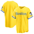 Boston Red Sox City Connect Baseball J Limited Jersey - Gold Light Blue