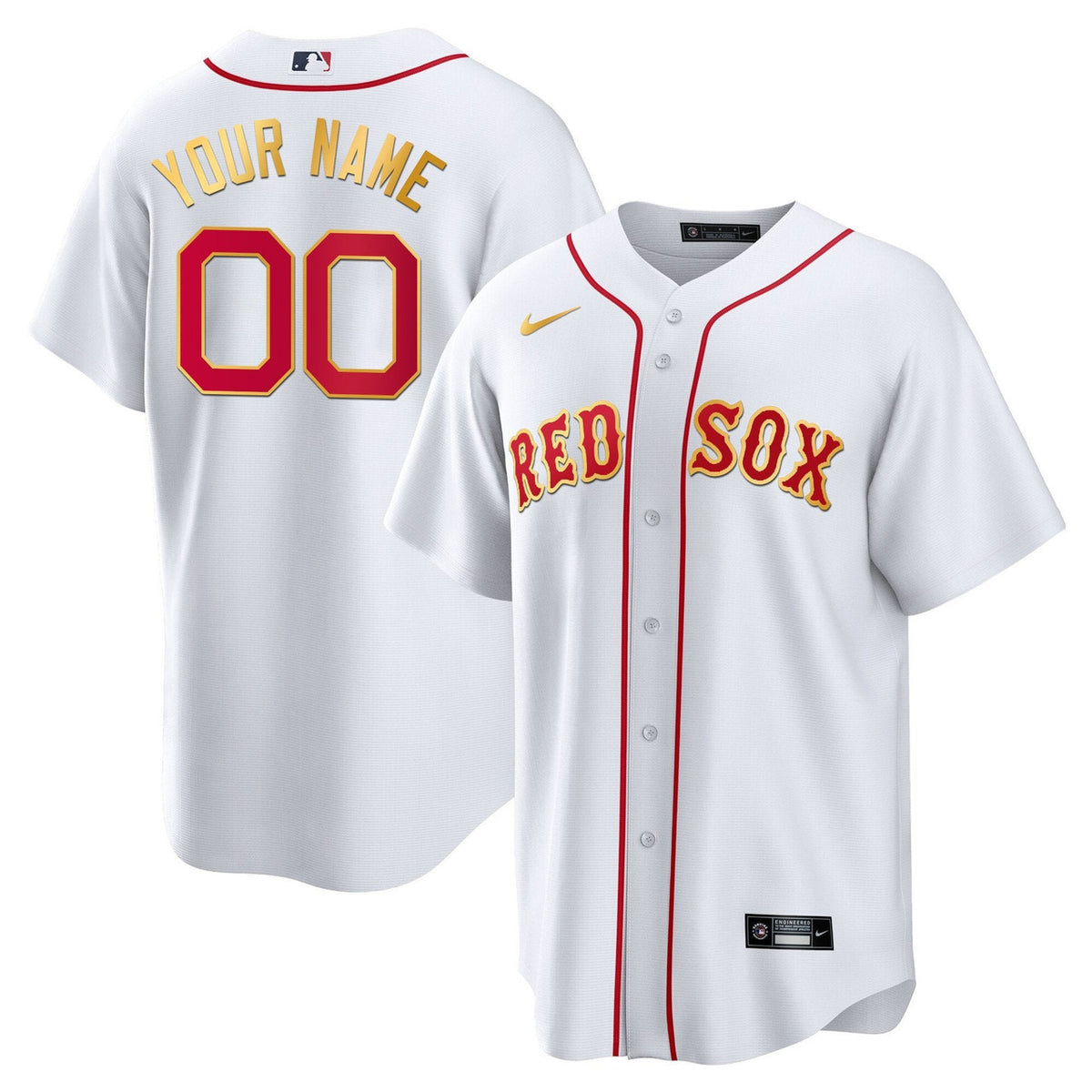 Boston Red Sox Trim Limited Custom Jersey - Gold