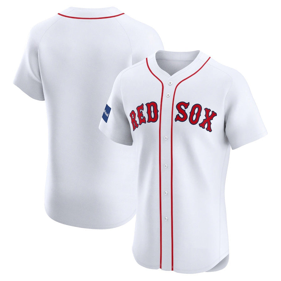 Boston Red Sox Home Elite Patch Baseball Jersey - White