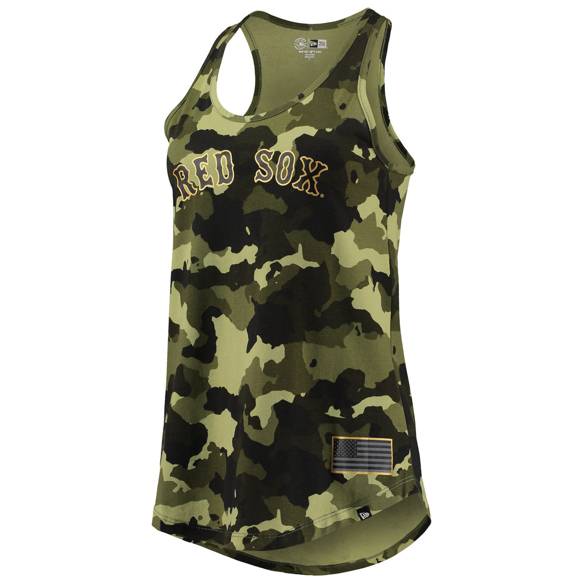 Boston Red Sox New Era Womens 2022 Armed Forces Day Racerback Tank Top Green Limited Jersey - Camo