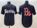 Boston Red Sox Team Big Logo Gothic Vapor Limited Baseball Jersey - Black